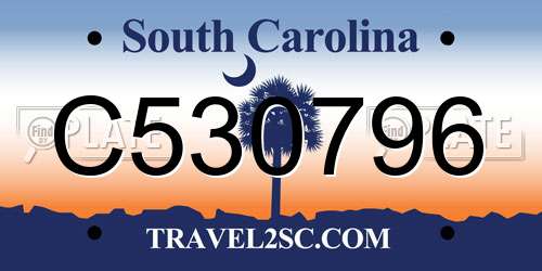 C530796 South Carolina License Plate