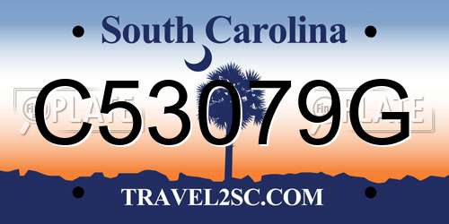 C53079G South Carolina License Plate