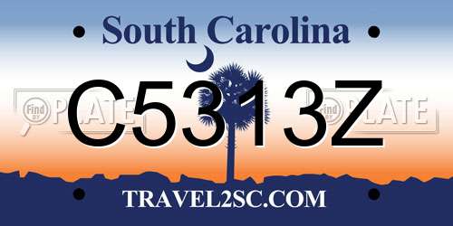 C5313Z South Carolina License Plate