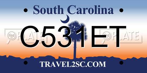 C531ET South Carolina License Plate