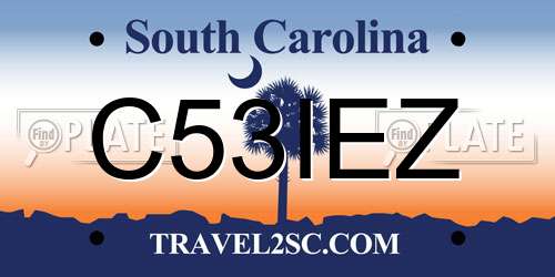 C53IEZ South Carolina License Plate