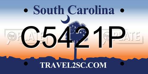 C5421P South Carolina License Plate