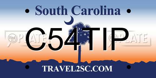 C54TIP South Carolina License Plate
