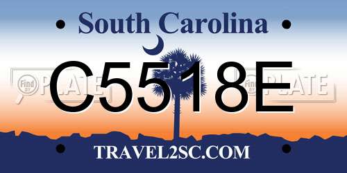 C5518E South Carolina License Plate