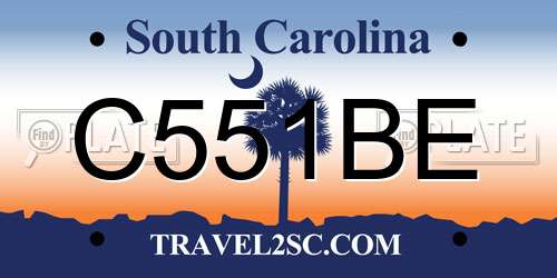 C551BE South Carolina License Plate