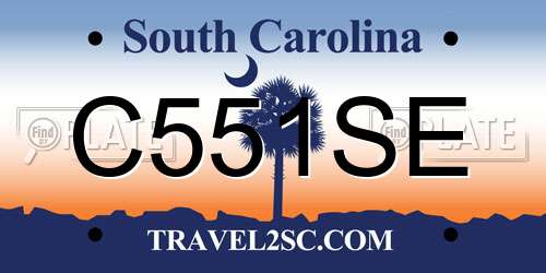 C551SE South Carolina License Plate