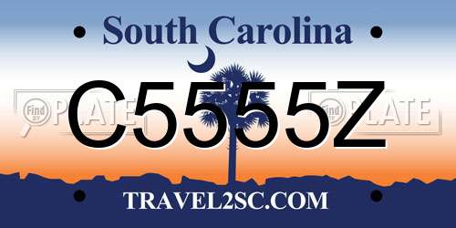 C5555Z South Carolina License Plate