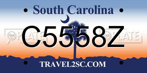 C5558Z South Carolina License Plate