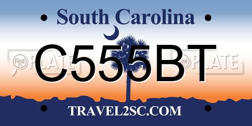 C555BT South Carolina License Plate