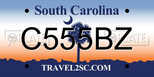 C555BZ South Carolina License Plate