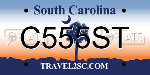 C555ST South Carolina License Plate