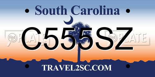 C555SZ South Carolina License Plate