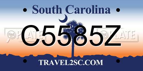 C5585Z South Carolina License Plate