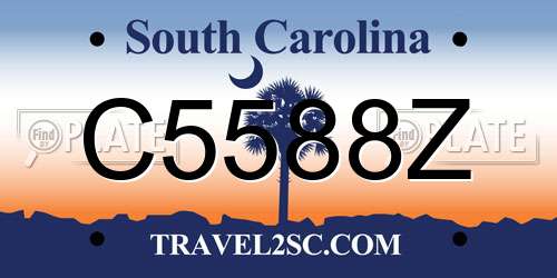 C5588Z South Carolina License Plate