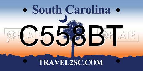 C558BT South Carolina License Plate