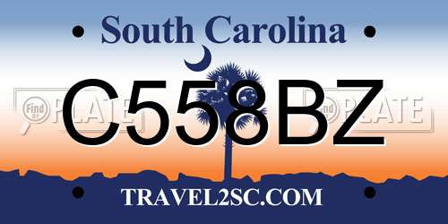C558BZ South Carolina License Plate