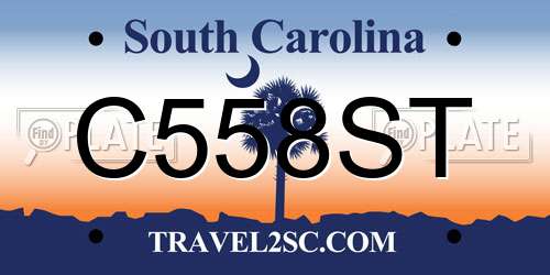 C558ST South Carolina License Plate