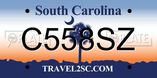 C558SZ South Carolina License Plate