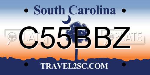 C55BBZ South Carolina License Plate