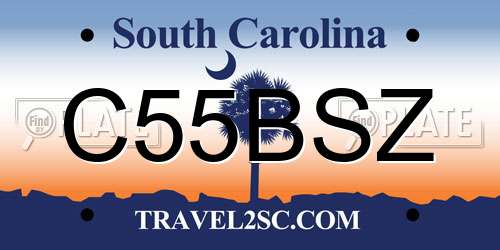 C55BSZ South Carolina License Plate