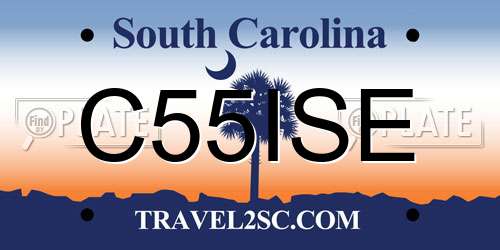 C55ISE South Carolina License Plate