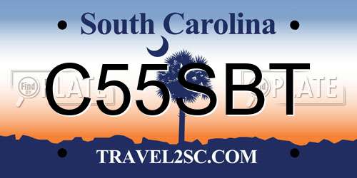 C55SBT South Carolina License Plate