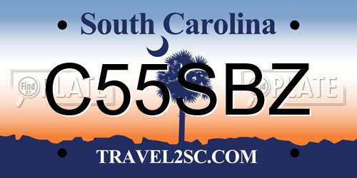 C55SBZ South Carolina License Plate