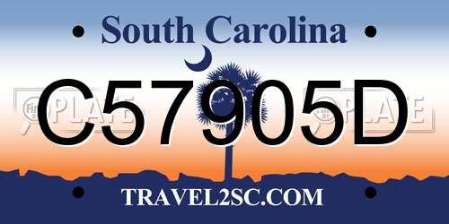 C57905D South Carolina License Plate