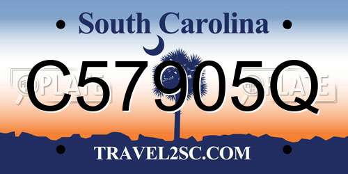 C57905Q South Carolina License Plate