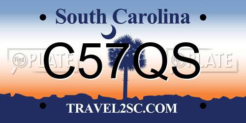 C57QS South Carolina License Plate