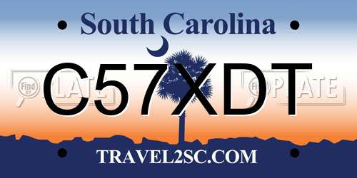 C57XDT South Carolina License Plate