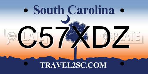 C57XDZ South Carolina License Plate
