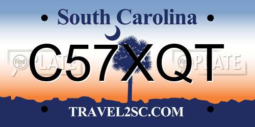 C57XQT South Carolina License Plate