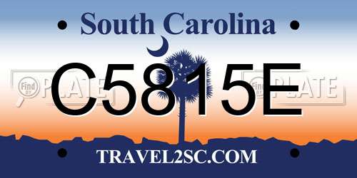 C5815E South Carolina License Plate