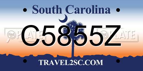 C5855Z South Carolina License Plate