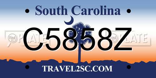 C5858Z South Carolina License Plate
