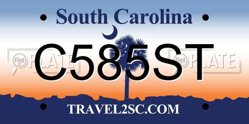 C585ST South Carolina License Plate