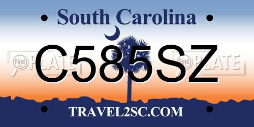 C585SZ South Carolina License Plate