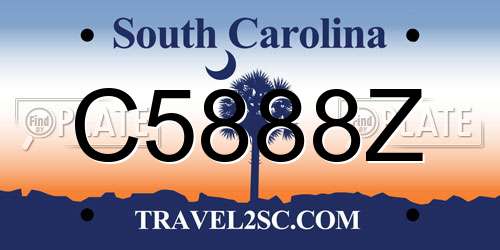 C5888Z South Carolina License Plate
