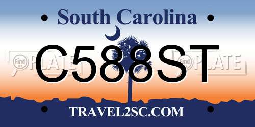 C588ST South Carolina License Plate
