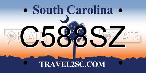 C588SZ South Carolina License Plate