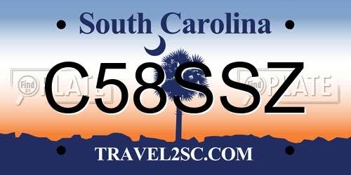 C58SSZ South Carolina License Plate