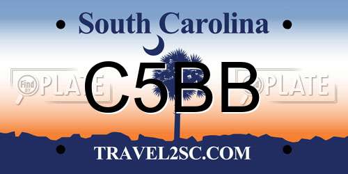 C5BB South Carolina License Plate