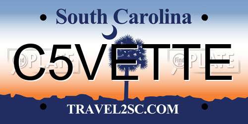 C5VETTE South Carolina License Plate
