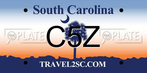 C5Z South Carolina License Plate