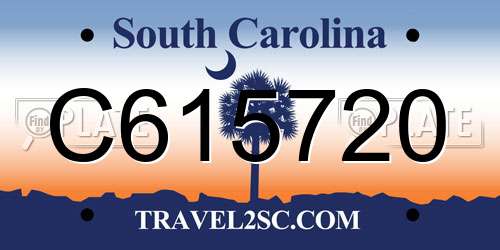 C615720 South Carolina License Plate