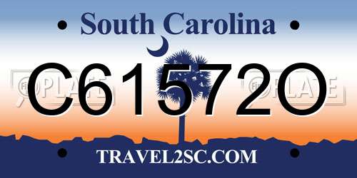 C61572O South Carolina License Plate