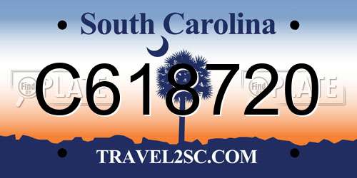 C618720 South Carolina License Plate