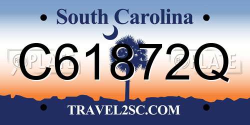 C61872Q South Carolina License Plate