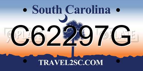 C62297G South Carolina License Plate